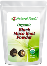 Photo of front of 1 lb bag of Maca Root Powder (Black) - Organic