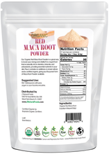 Back of the bag image of Maca Root Powder (Red) - Organic Raw 1 lb