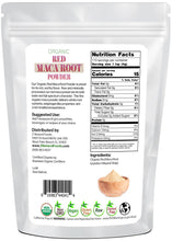 Back of the bag image of Maca Root Powder (Red) - Organic Raw 1 lb 
