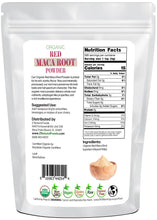 Back of the bag image of Maca Root Powder (Red) - Organic Raw 5 lb 