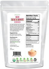 Back of the bag image of Maca Root Powder (Red) - Organic Raw 5 lb 