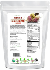 Back of the bag image of Maca Root Premium Powder - Organic 5 lb