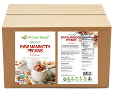 Photo of front and back label image of Mammoth Pecan Halves - Raw Organic in bulk