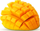 Cubed Mango fruit using hedgehog method.