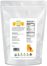 Photo of back of 5 lb bag of Mango Juice Powder - Organic