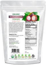 Mangosteen Fruit Powder - Organic back of the bag image 1 lb 