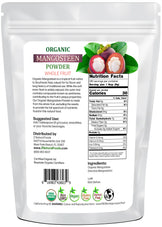 Mangosteen Fruit Powder - Organic back of the bag image 5 lb 