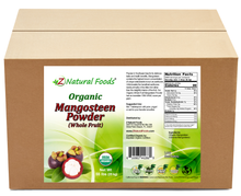 Mangosteen Fruit Powder - Organic front and back label image in bulk 