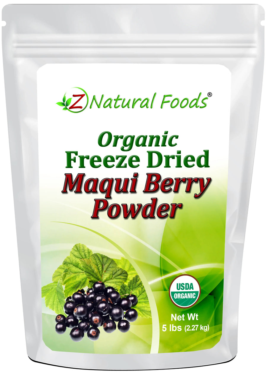 Maqui berry powder organic freeze dried front of the bag image in 5 lb