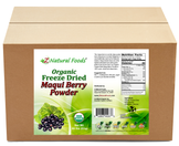 Maqui Berry Powder - Organic Freeze Dried front and back label image for bulk