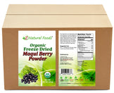 Maqui berry powder organic freeze dried front and back label image in bulk