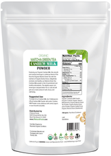 Image of back of 5 lb bag of Matcha Green Tea Cashew Milk Powder - Organic