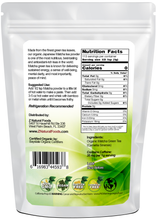 Matcha Green Tea Powder Organic back of the bag image 4 oz