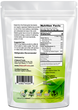 Matcha Green Tea Powder Organic back of the bag image 1 lb