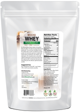 Image of back of 5 lb bag of Mocha Whey Protein Isolate