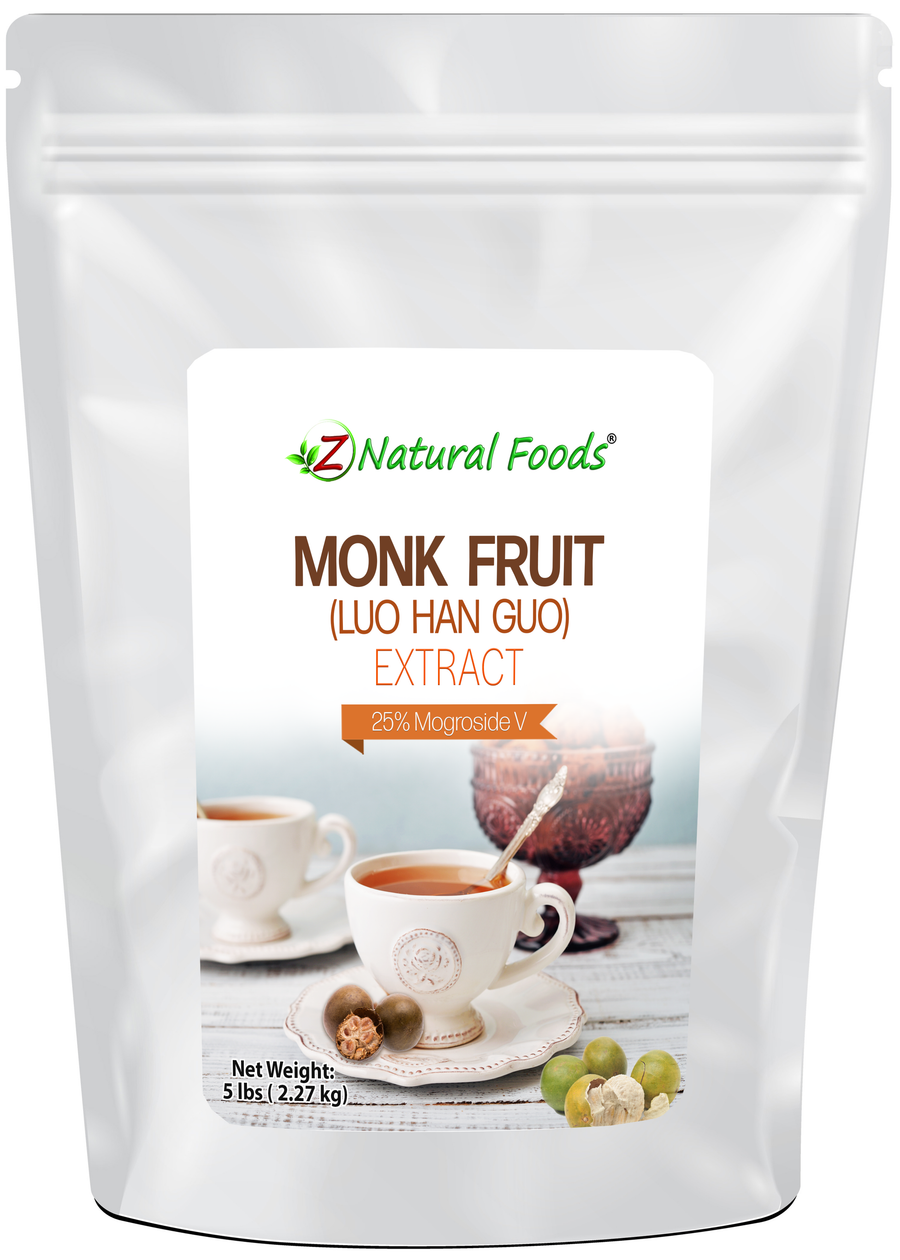 Photo of front of 5 lb bag of Luo Han Guo 80% - Extract Powder