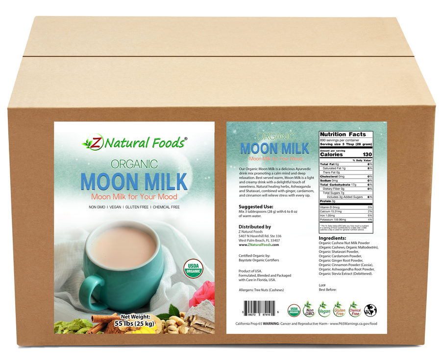 Moon Milk - Organic front and back label image for bulk