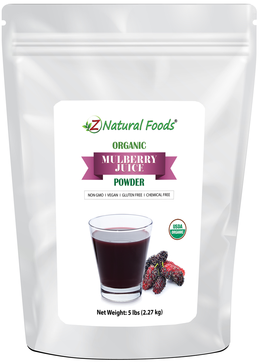 Photo of front of 5 lb bag of Mulberry Juice Powder - Organic