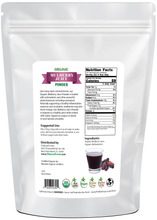 Photo of back of 5 lb bag of Mulberry Juice Powder - Organic