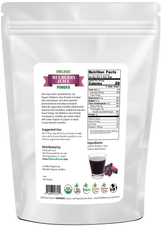 Photo of back of 5 lb bag of Mulberry Juice Powder - Organic