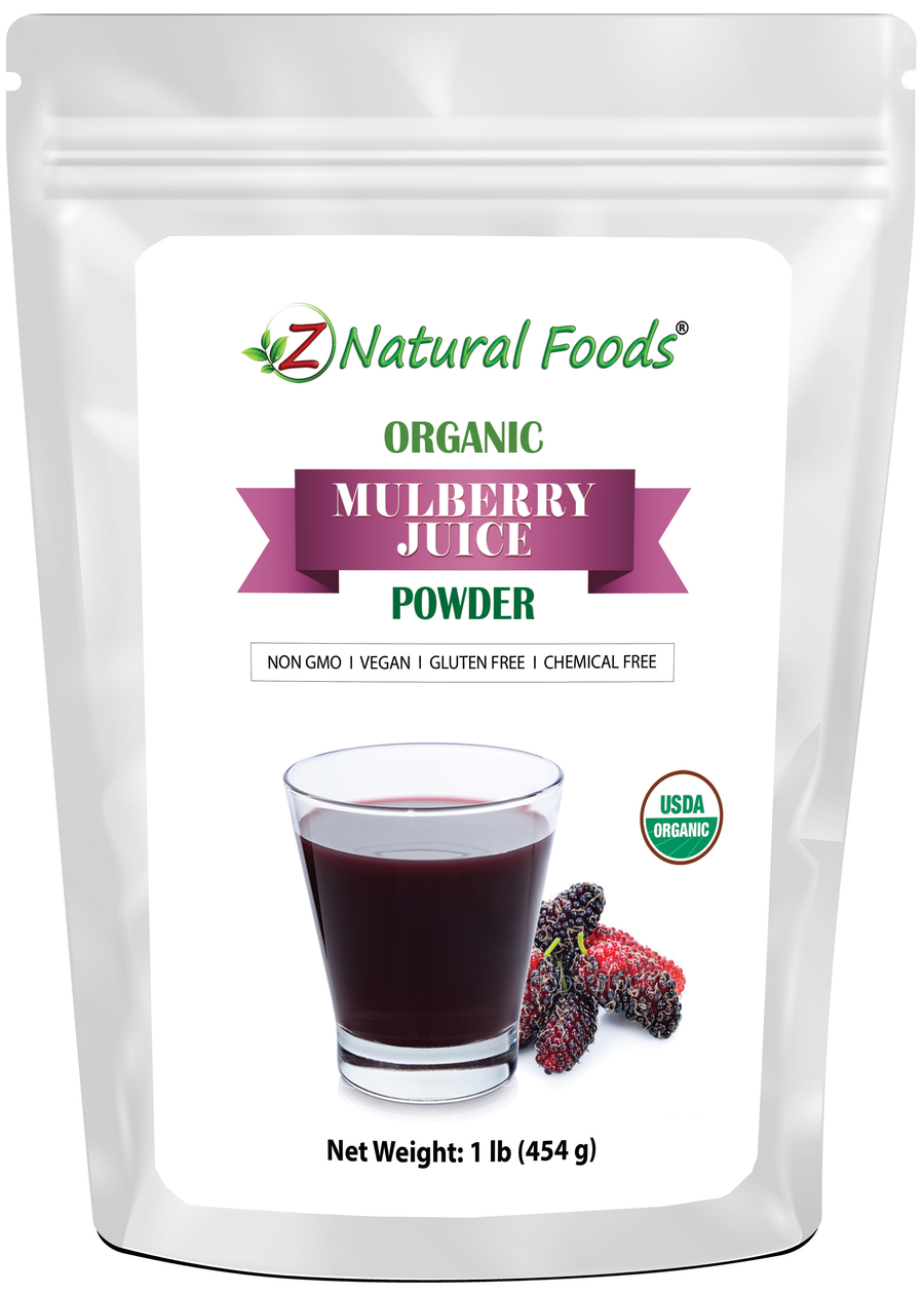 Photo of front of 1 lb bag of Mulberry Juice Powder - Organic