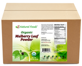 Mulberry Leaf Powder - Organic front and back label image for bulk