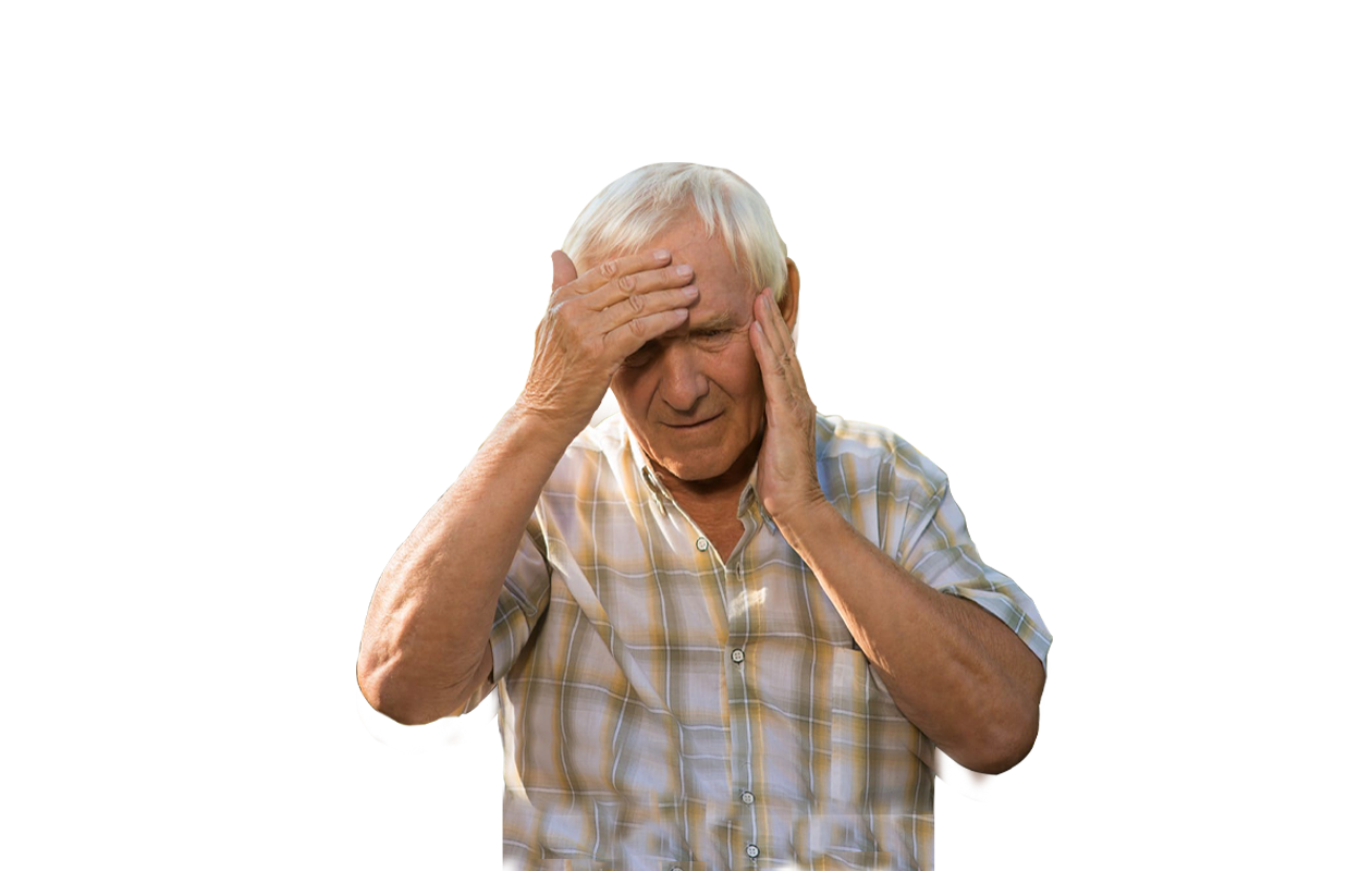 Image of older man suffering symptoms of a stroke.