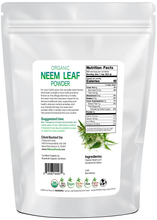 Neem Leaf Powder - Organic back of the bag image 5 lb 