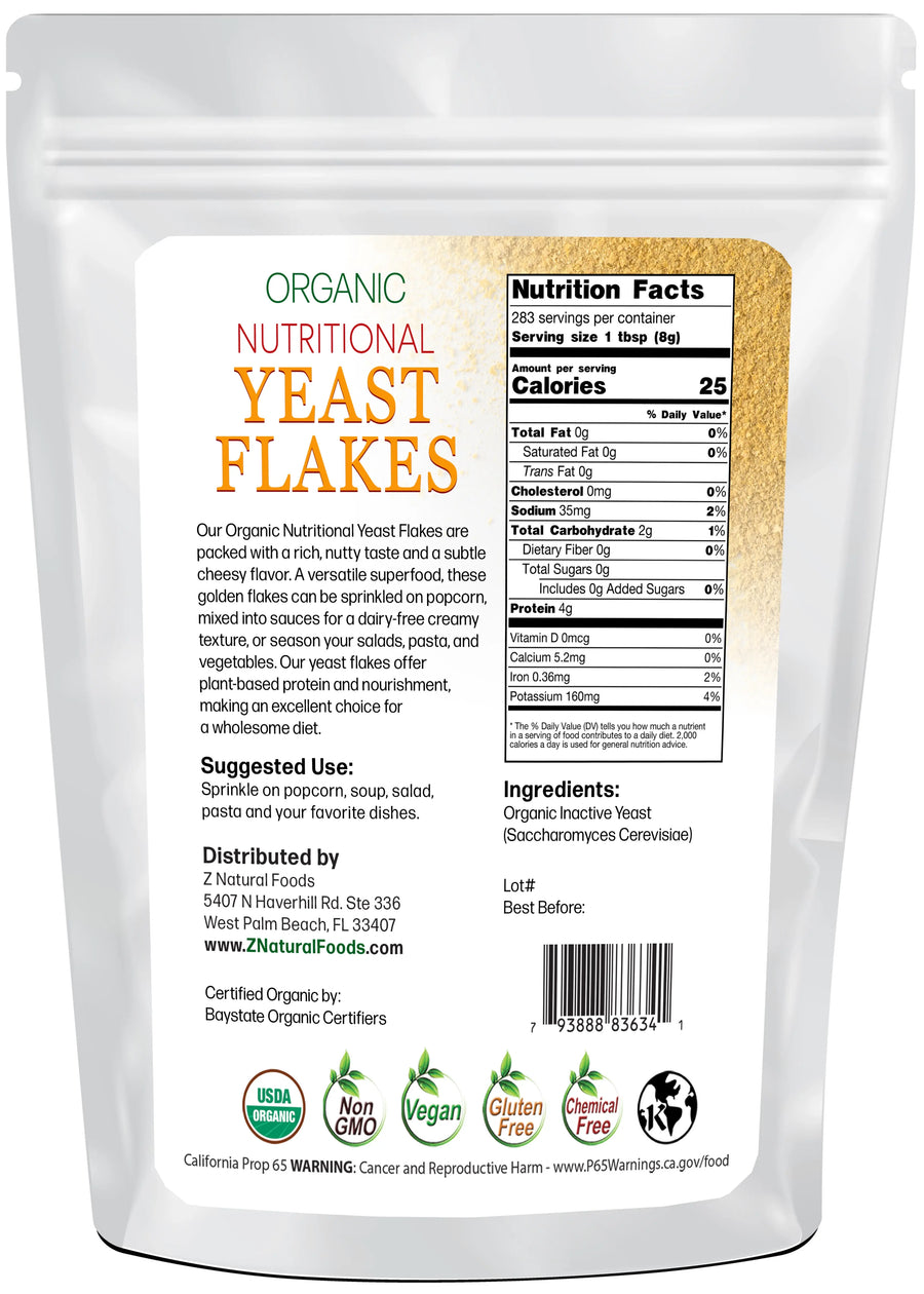 Back of the bag image of Organic Nutritional Yeast Flakes 5 lb