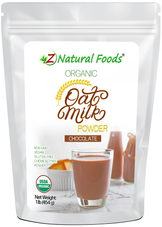 Photo of front of 1 lb bag of Oat Milk Powder (Chocolate) - Organic