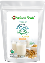 Image of front of 1 lb bag of Oat Milk Powder (Vanilla) - Organic