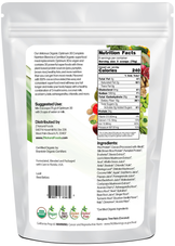 Optimum 30 Chocolate Vegan Meal Replacement - Organic back of the bag image 1 lb