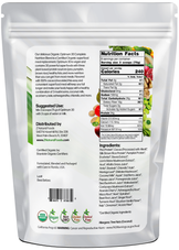 Optimum 30 Chocolate Vegan Meal Replacement - Organic back of the bag image 1 lb 