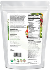 Optimum 30 Chocolate Vegan Meal Replacement - Organic back of the bag image 1 lb