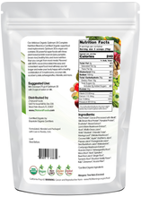 Optimum 30 Chocolate Vegan Meal Replacement - Organic back of the bag image 1 lb