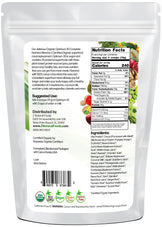 Optimum 30 Chocolate Vegan Meal Replacement - Organic back of the bag image 1 lb