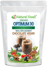 Optimum 30 Chocolate Vegan Meal Replacement - Organic front of the bag image 2.5 lb