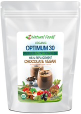 Optimum 30 Chocolate Vegan Meal Replacement - Organic front of the bag image 2.5 lb 