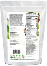 Optimum 30 Chocolate Vegan Meal Replacement - Organic back of the bag image 2.5 lb