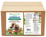 Optimum 30 Chocolate Vegan Meal Replacement - Organic front and back label image bulk