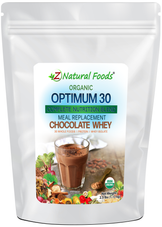 Optimum 30 Chocolate Whey Meal Replacement - Organic 2.5 lb front of the bag image