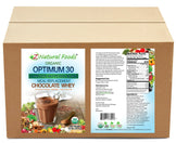 Optimum 30 Chocolate Whey Meal Replacement - Organic front and back label image in bulk