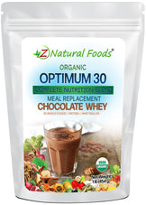 Optimum 30 Chocolate Whey Meal Replacement - Organic 1 lb front of the bag image