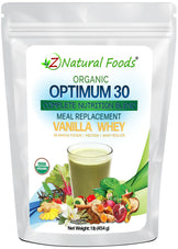 Optimum 30 Vanilla Whey Meal Replacement - Organic front of the bag image 1 lb