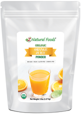 Photo of front of 5 lb bag of Orange Juice Powder - Organic