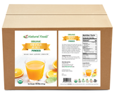 Front and back label image for Organic Orange juice powder in bulk