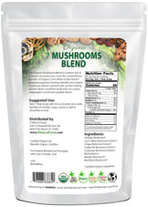Photo of back of 7 oz bag of Organic 7 Mushrooms Blend