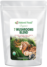 Photo of front of 5 lb bag of Organic 7 Mushrooms Blend