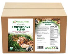 Photo of front and back label image of Organic 7 Mushrooms Blend in bulk