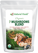 Photo of front of 7 oz bag of Organic 7 Mushrooms Blend